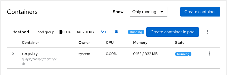 screenshot of ## pod cpu, memory, port and volume details