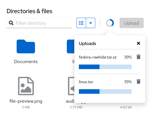 Cockpit Files upload