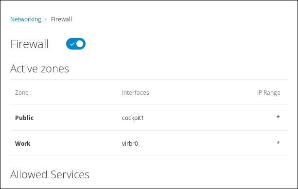 Firewall zone list