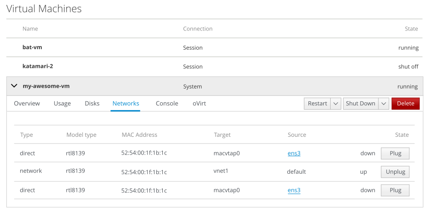 virtual machine networks