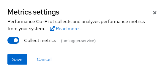 The start of a new Metrics settings dialog